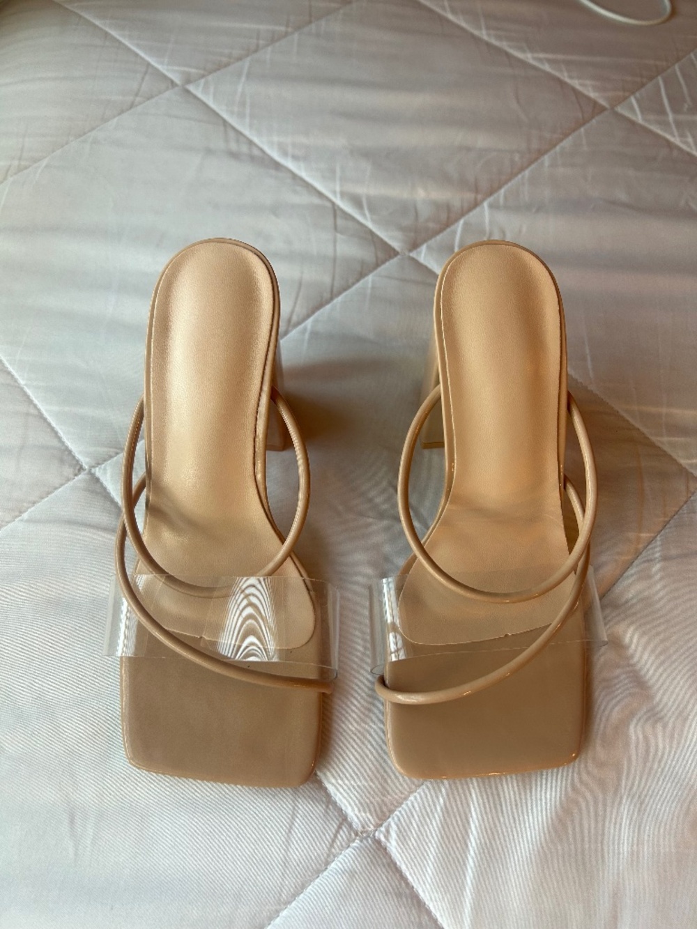 Nude Heels with clear strap